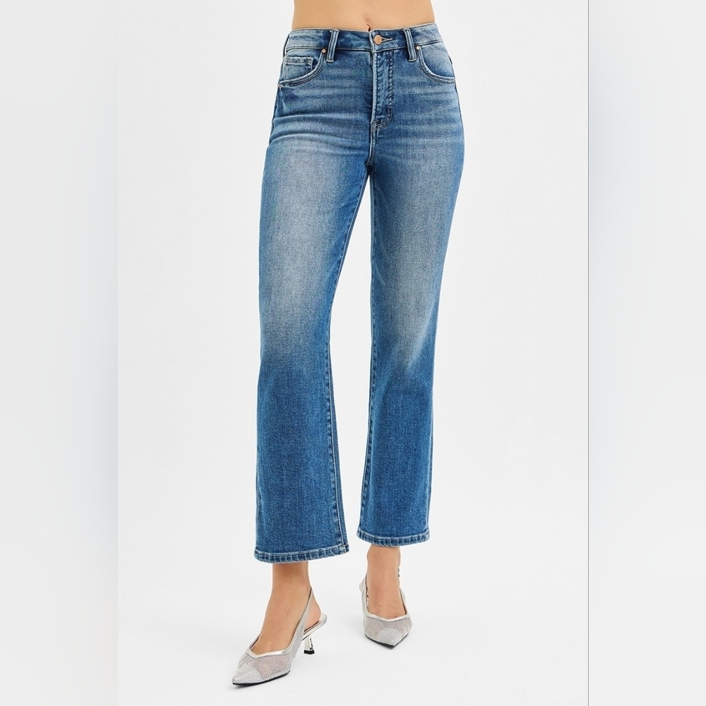 Risen HR Tummy Control Medium Wash Classic Straight Ankle Jeans Various NEW - Picture 2 of 6